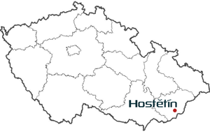 mapa ČR s Hostětínem